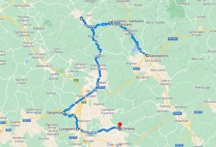 Mappa del tour - Google Mpas - Turista A Due Passi Da Casa
